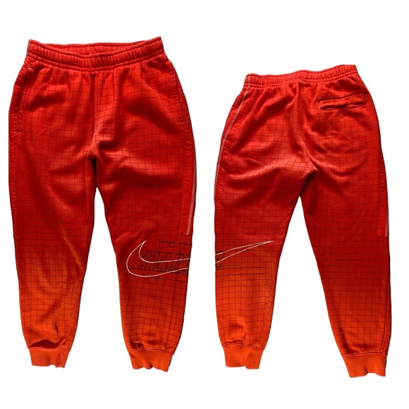 Nike Sportswear Story Of The Swoosh Tapered Joggers Orange & Black Men's Small - Picture 1 of 16